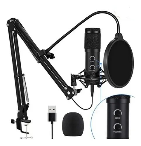 MICROFONO CONDENSADOR PROFECIONAL DE PC BM-828TZ NEGRO