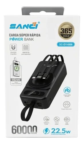 POWER BANK SANCI SUPER CARGA SC-DY4956 60000 22.5W