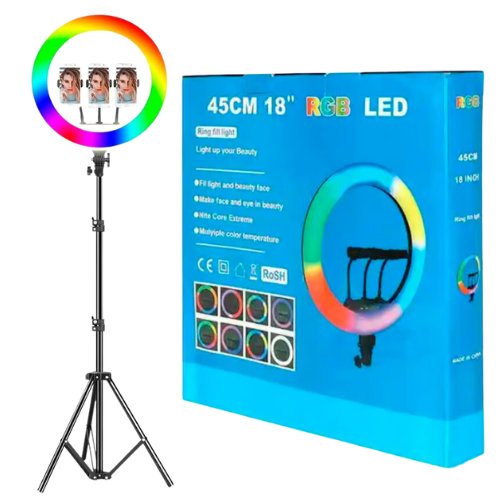 ARO DE LUZ LED (CALIDO/FRIO) + TRIPODE LJJ-45 CAJA AZUL