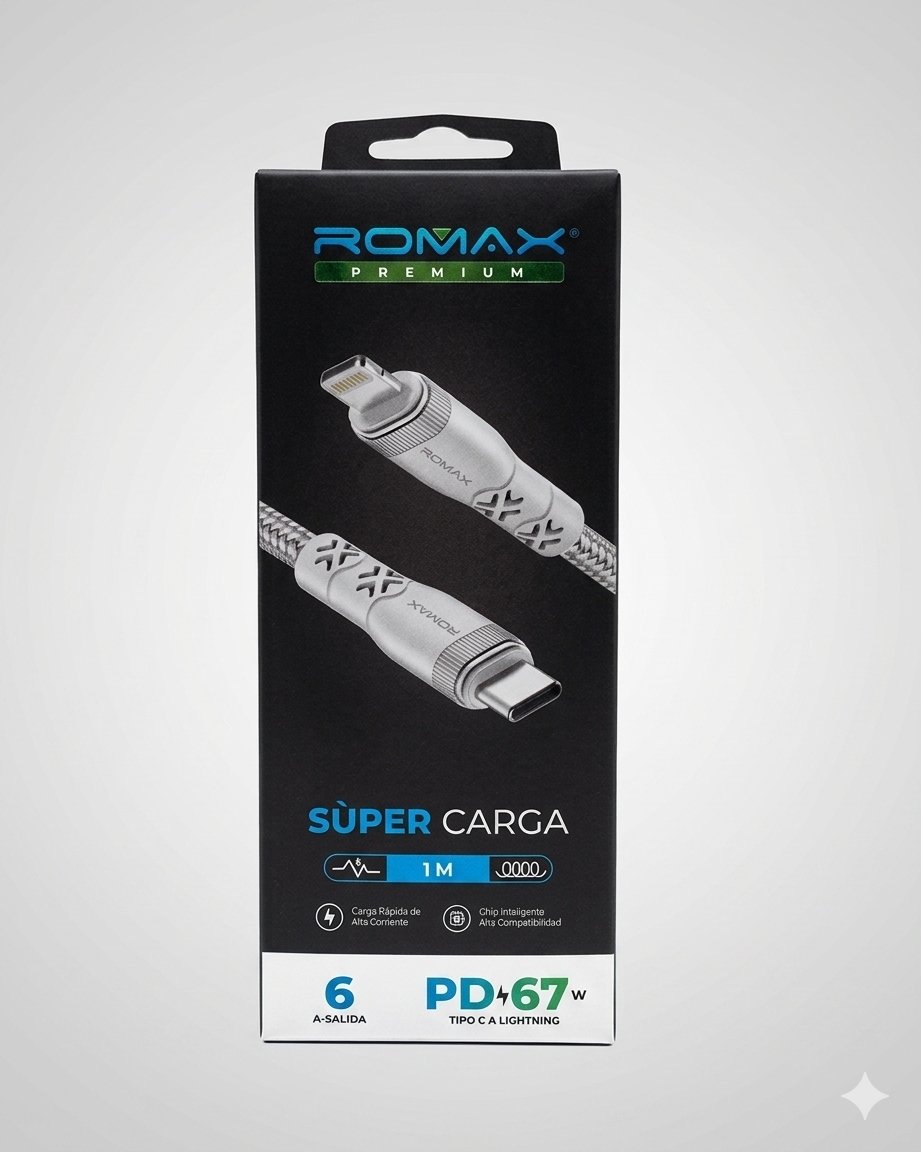 CABLE ROMAX TCD0477 TIPO C A IPHONE