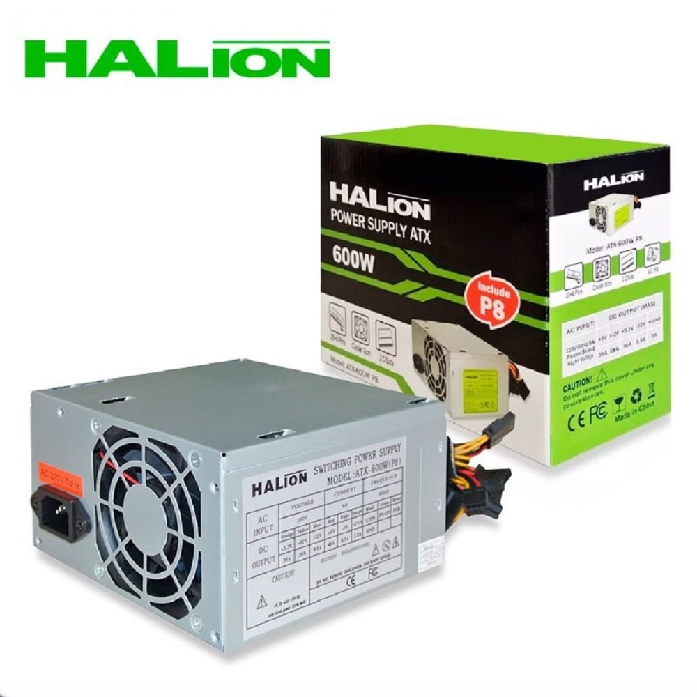 FUENTE DE PODER ATX 600W HALION CAJA