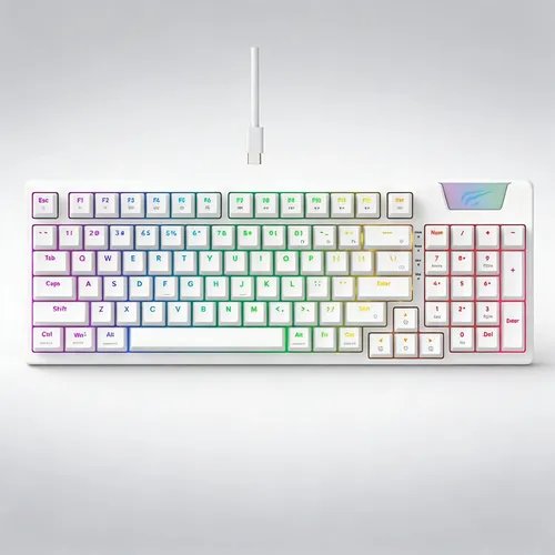TECLADO GAMER HAVIT KB885L-SP GASKET BLANCO