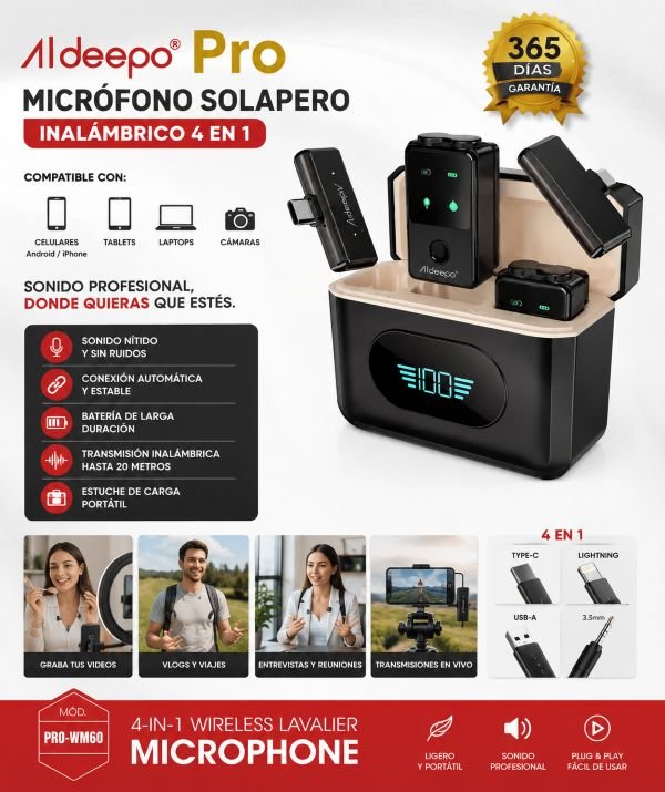 MICROFONO SOLAPERO ALDEEPO PRO-WM55 ANC (TIPO C/IP)