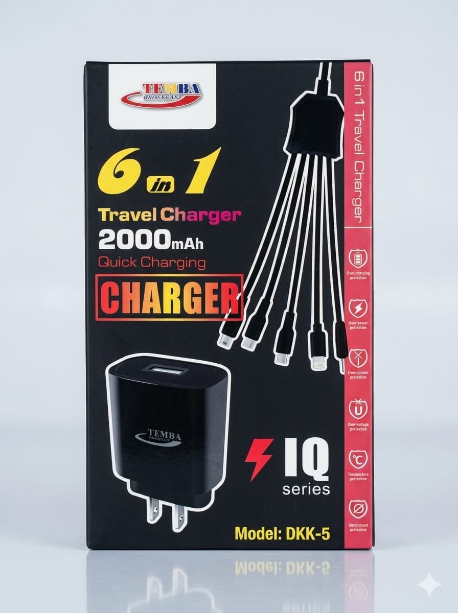 CARGADOR TEMBA 6 EN 1 2000 MAH DKK-5