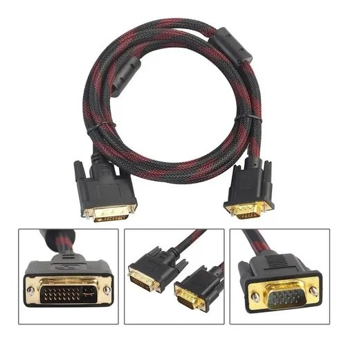 CABLE VGA A DVI (24+5) MALLA 1.5M