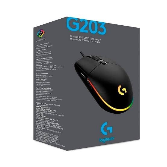 MOUSE LOGITECH G203 LIGHTSYNC OPTICAL 8000 DPI RGB BLACK